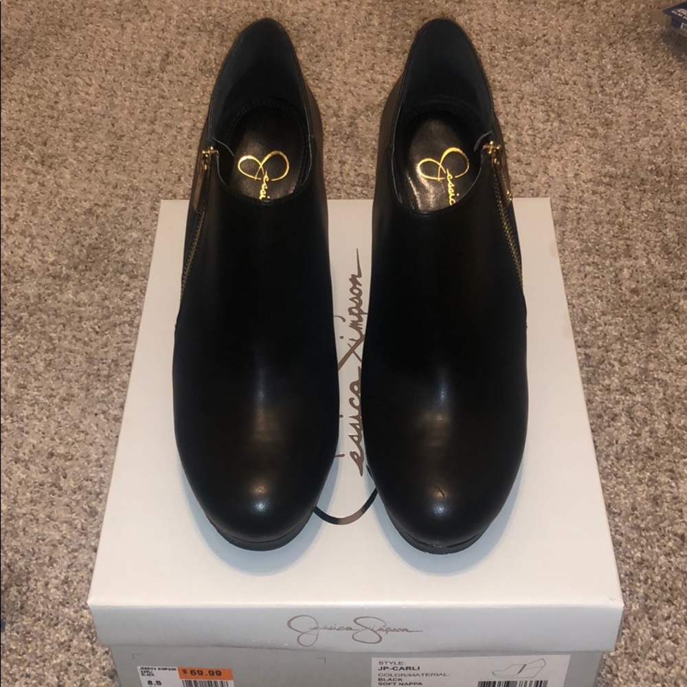 Jessica Simpson Black Wedge Booties